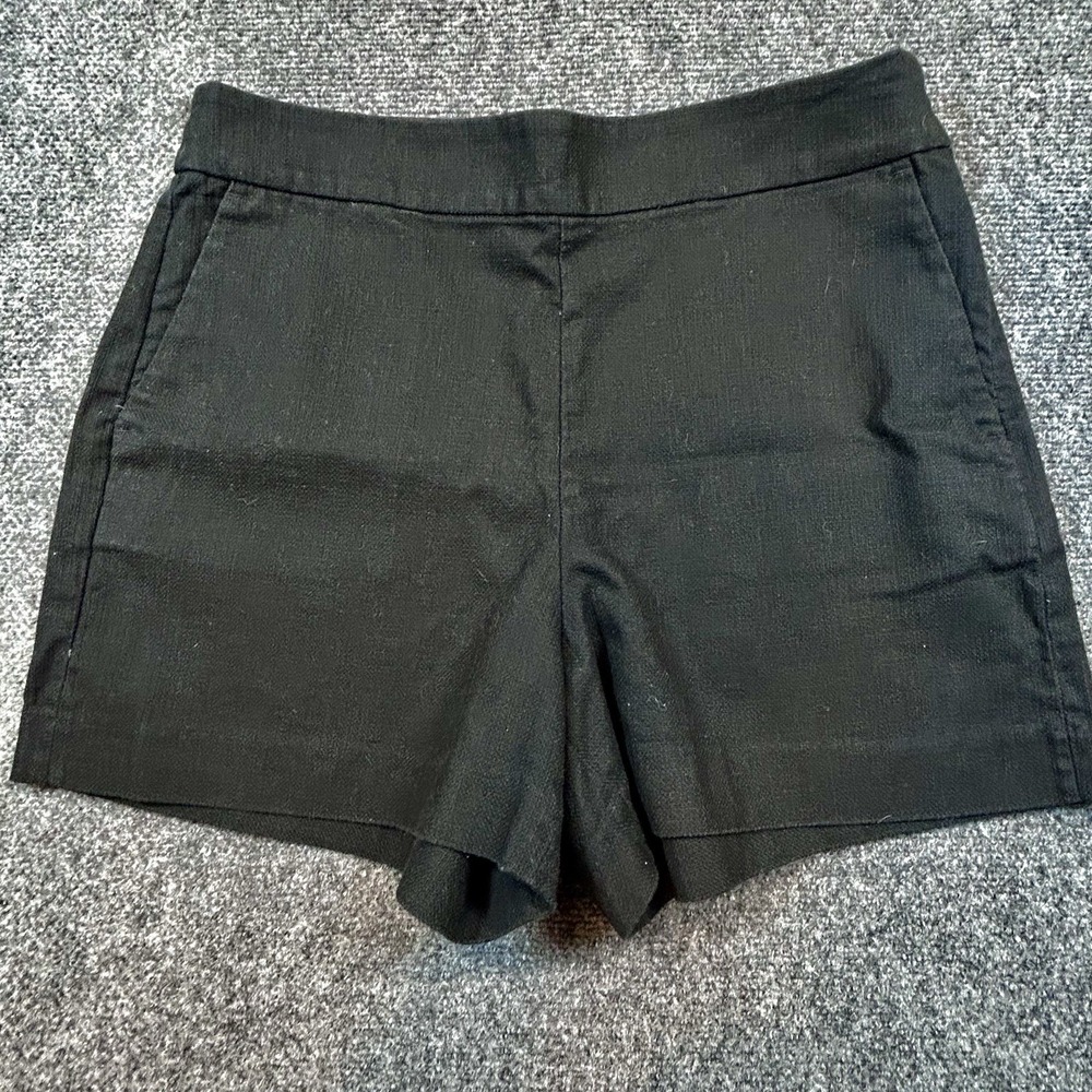 J. Crew Black Side Zip Chino Shorts Womens Size 8 4in Inseam Cotton Twill